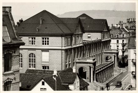 ETH-BIB-Zürich, ETH Zürich, Naturwissenschaftliches Gebäude, Ostbau, Fassade Ost, Eingang Sonneggstrasse-Ans 00452