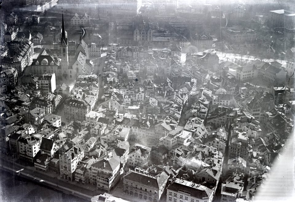 ETH-BIB-Zürich, Predigerkirche, Neumarkt, Obere und untere Zäune-Inlandflüge-LBS MH01-005984