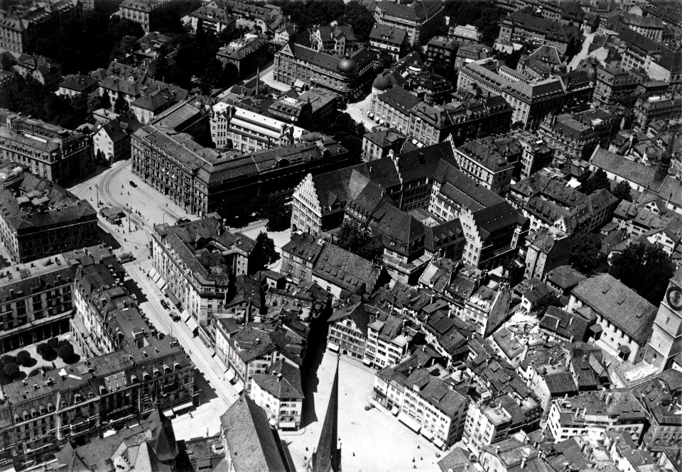 ETH-BIB-Zürich, Paradeplatz, Münsterplatz-Inlandflüge-LBS MH01-001794