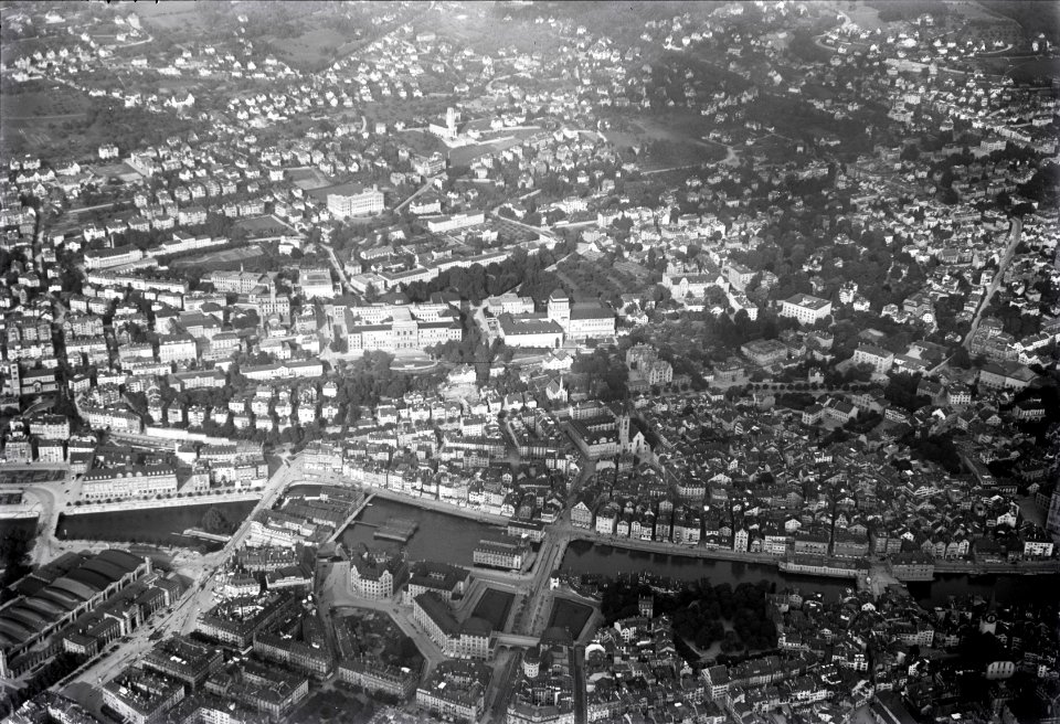 ETH-BIB-Zürich, Universität, ETH Zürich. Urania, Fluntern aus 600 m-Inlandflüge-LBS MH01-004618