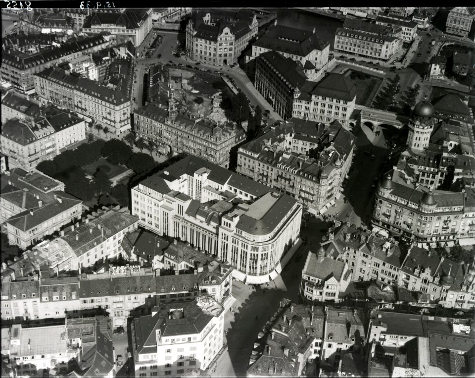 ETH-BIB-Zürich-City, Warenhaus Brann (heute Manor), Sternwarte-Inlandflüge-LBS MH01-008155