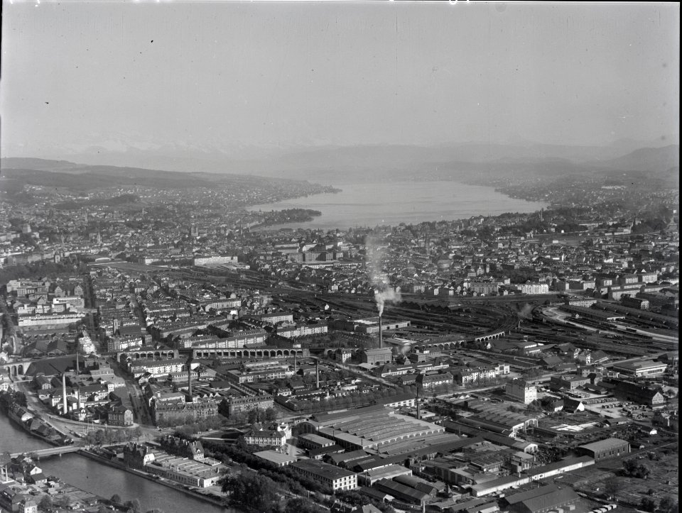 ETH-BIB-Zürich-Industriequartier, Zürichsee-Inlandflüge-LBS MH01-006740
