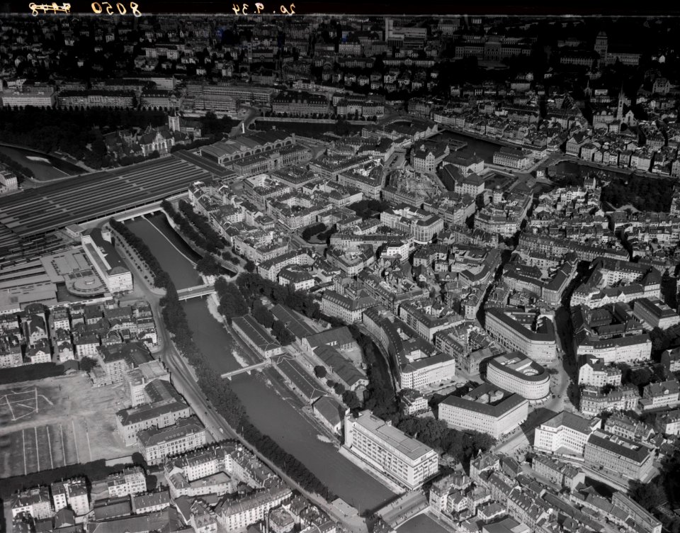 ETH-BIB-Zürich-City, Kaserne, Sihlpost, Urania, Hauptbahnhof-Inlandflüge-LBS MH01-008050