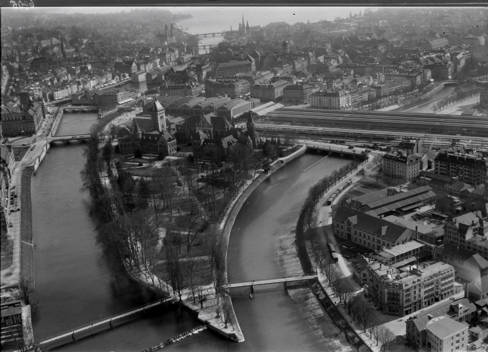 ETH-BIB-Zürich-Landesmuseum, Platzspitz, Hauptbahnhof-Inlandflüge-LBS MH01-006405