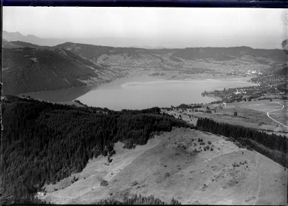ETH-BIB-Ägerisee, Oberägeri, Unterägeri v. O. aus 1000 m-Inlandflüge-LBS MH01-003690