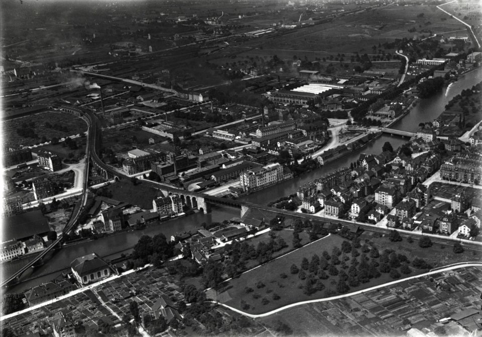 ETH-BIB-Zürich-Industriequartier, Escher-Wyss-Platz, Dammstrasse-Inlandflüge-LBS MH01-002223
