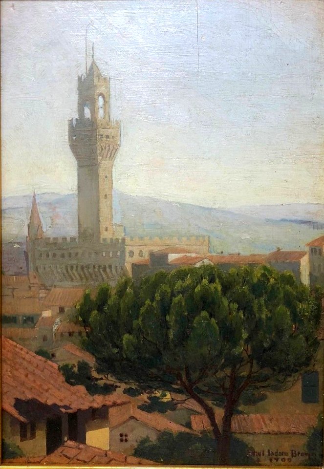 Ethel Isadore Brown - View towards the Palazzo Vecchio in Florence, 1900