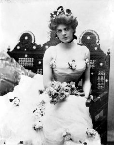 Ethel Barrymore, three-quarter length portrait, seated, facing front