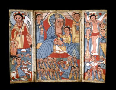 Ethiopian - The Virgin and Child with Archangels, Scenes from the Life of Christ, and Saints - Walters 364 - Open