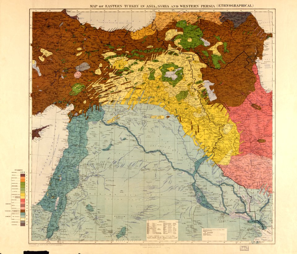 Ethnographical map of eastern Turkey in Asia, Syria and western Persia