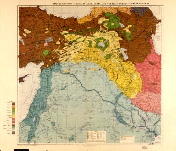 Ethnographical map of eastern Turkey in Asia, Syria and western Persia photo