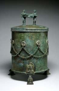 Etruscan - Cista Depicting a Dionysian Revel and Perseus with Medusa's Head - Walters 54136 photo