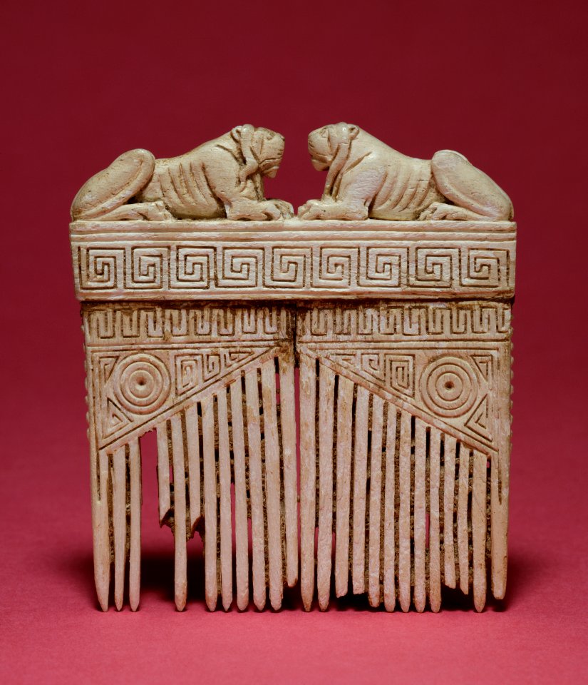 Etruscan - Comb with Lions and Geometric Designs - Walters 71495