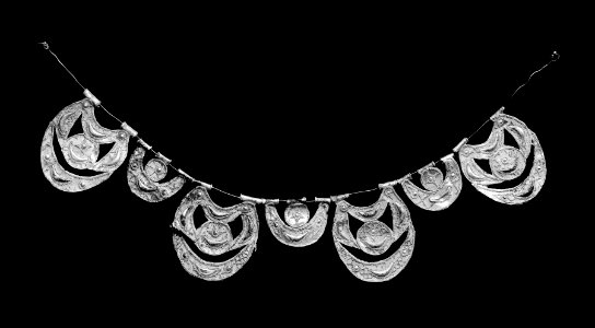 Etruscan - Seven Sections of a Necklace with Raised Crescents and Dots - Walters 57406, 57408