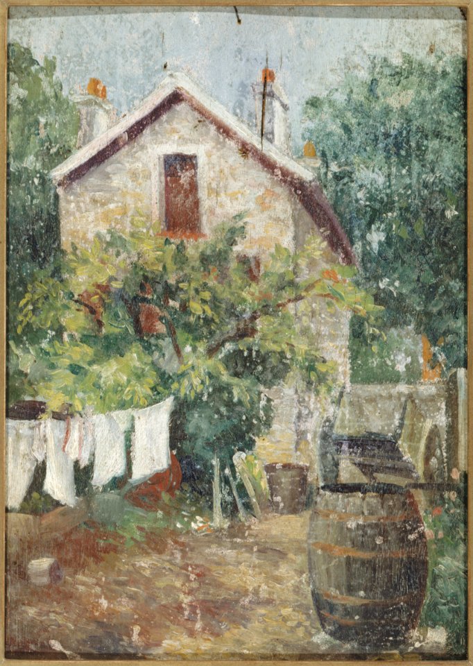 Eugène Atget - Cour de maison avec linge séchant - P2462 - Musée Carnavalet