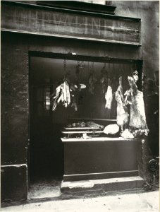 Eugène Atget, Boucherie, Rue Christine, 1920s