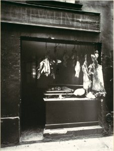 Eugène Atget, Boucherie, Rue Christine, 1920s photo