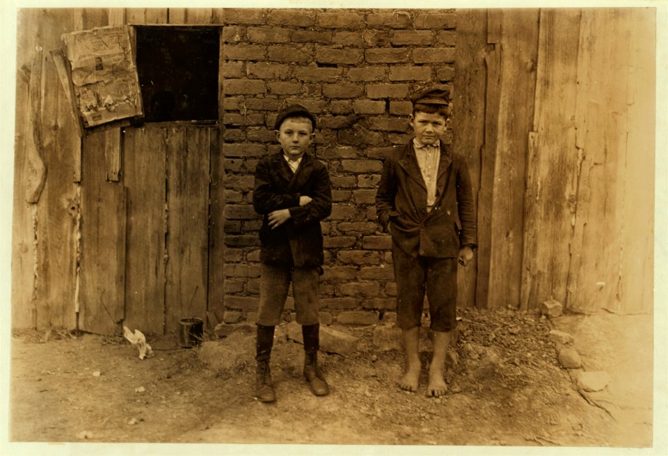 Eureka Cotton Mills. John Madison, 11 years old; 53 inches high. Beginning to sweep. Floyd Root, 10 years old. 50 inches high . Helps cousin spin every day after school. Witness S.R. Hine. LOC nclc.01459