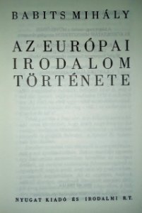 Európai irodalom Babits