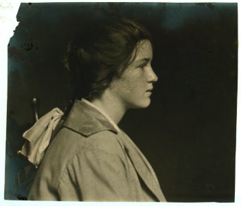 Evelyn Casey, 129 Gaynore St., 14 years, 6 months - Irish Went to work on 14th birthday cleaning harnesses in Borden Mills. Left because of no work and expects to learn weaving in Flint mill LOC nclc.05037