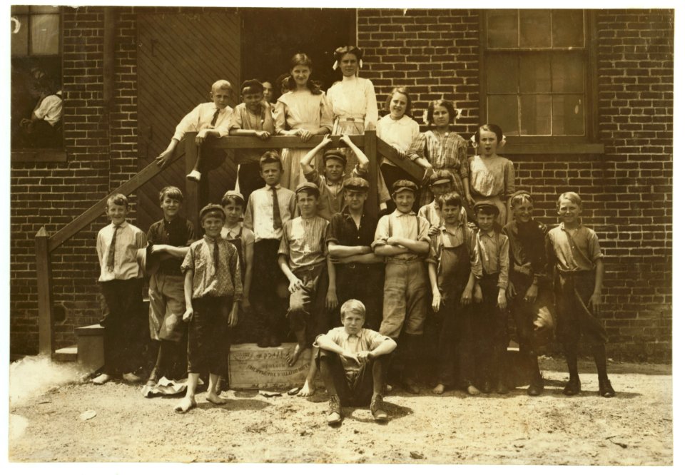 Every one of these youngsters went into work when the whistle blew, noon June 15, 1911, in the Chesapeake Knitting Mills, Berkley, Va. See also photos and labels 2245 to 2249. Following are LOC nclc.02200