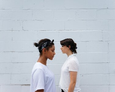 Wall women blue wall