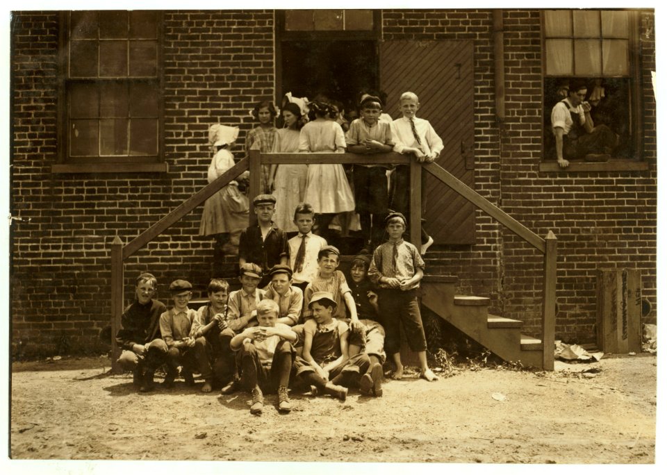 Every one of these youngsters went into work when the whistle blew, noon June 15, 1911, in the Chesapeake Knitting Mills, Berkley, Va. See also photos and labels 2245 to 2249. Following are LOC nclc.02199