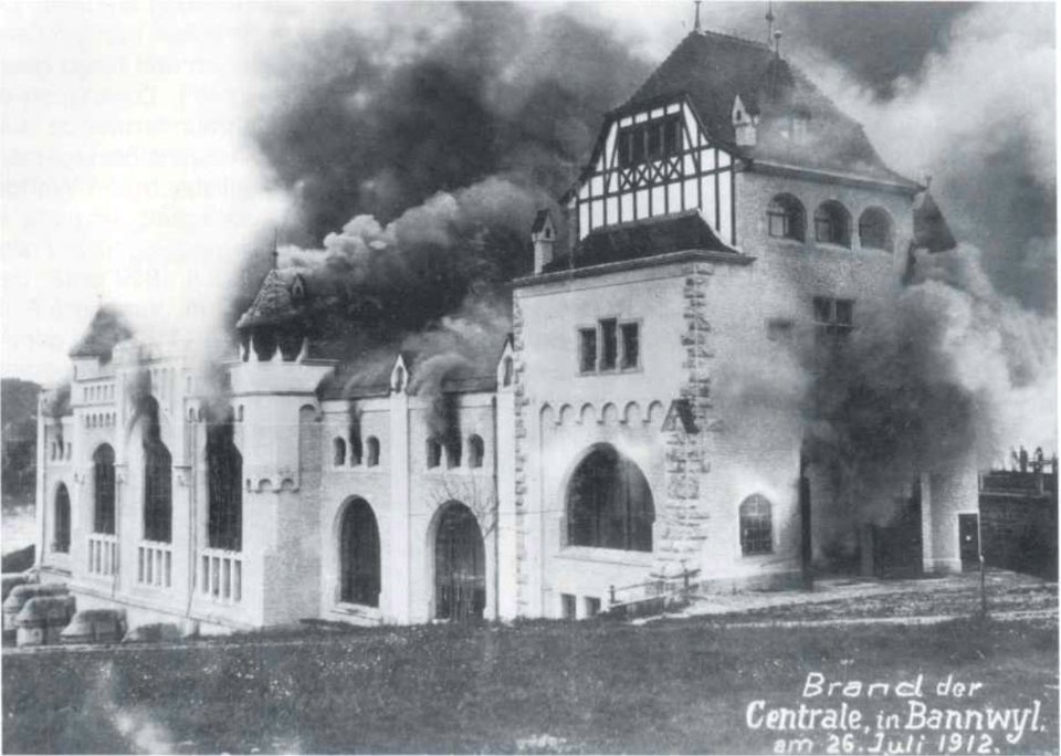 EW Wangen, Zentralenbrand 1912