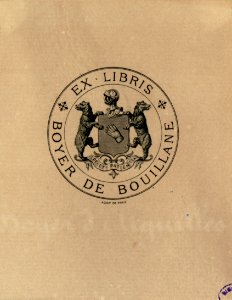 Ex-libris de Pierre Paul Henri Dominique Boyer de Bouillane