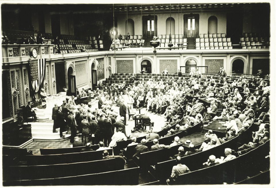 Ex-senator Cornelius Cole of Cal. addressing the House of Representatives today LCCN2010651245