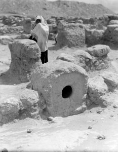 Excavations. Tell Beit Mirsim, (Kirjath Sepher). Ancient dye vat built into the wall of a later period LOC matpc.15681