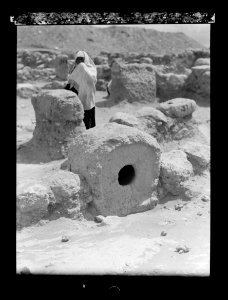 Excavations. Tell Beit Mirsim, (Kirjath Sepher). Ancient dye vat built into the wall of a later period LOC matpc.15681