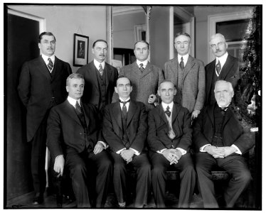 Excess Profits Advisory Board, 1st row, L to R- Hon. C. Hull, Daniel C. Roper, T.S. Adams; 2nd Row- E.T. Meredith, Wallace D. Simmimns, Stuart W. Crammer, J.E. Sterrett, S.R. Beetra LOC hec.13751
