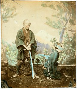 Executioner of Kanagawa with sword and prisoner