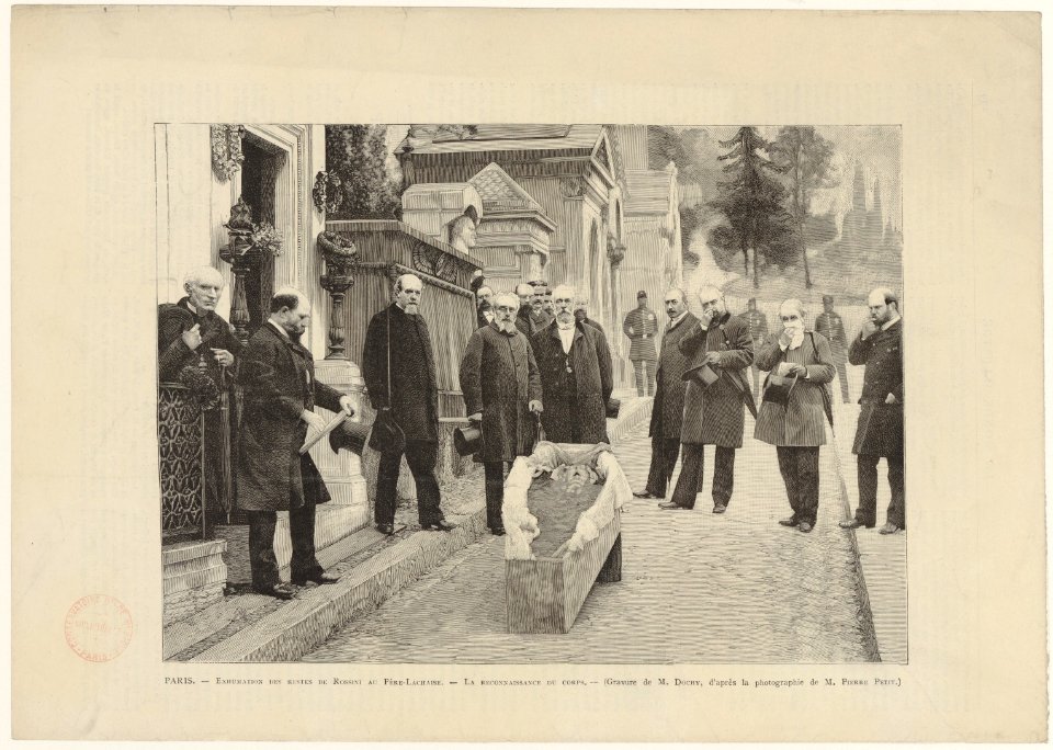 Exhumation des restes de Rossini au Père-Lachaise - la reconnaissance du corps 02