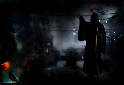Horror raven halloween