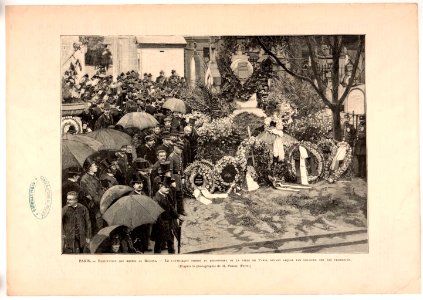 Exhumation des restes de Rossini - le catafalque dressé au dépositoire de la ville de Paris