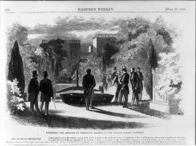 Exhuming the remains of President Monroe in the Second Street Cemetery, NYC (Funeral of Pres. James Monroe) LCCN99614221