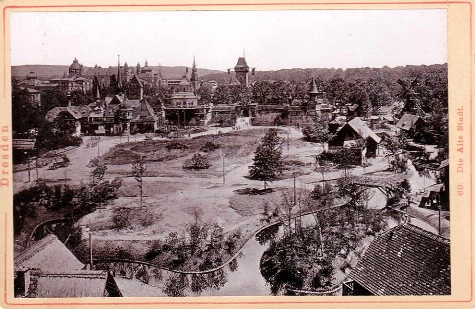 Exposición El casco antiguo vista hacia el este bella época dresde