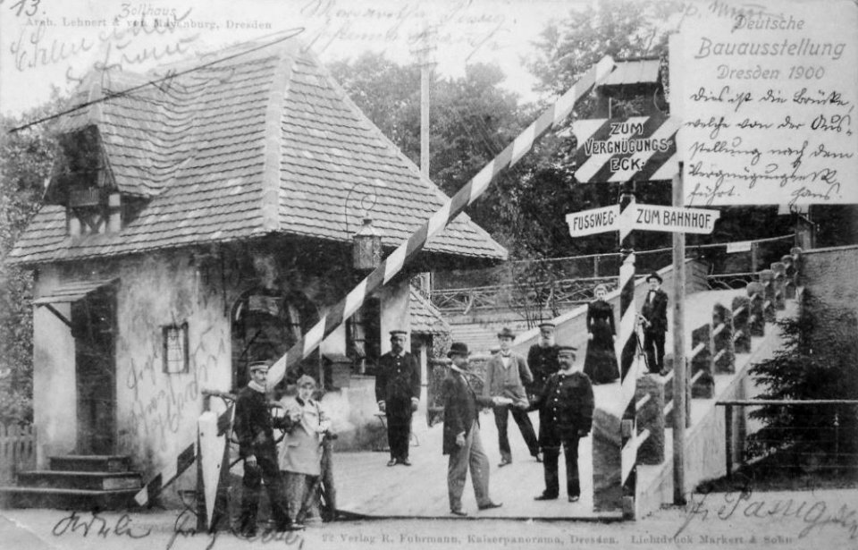 Exposición de construcción en Alemana bella límite época Dresde