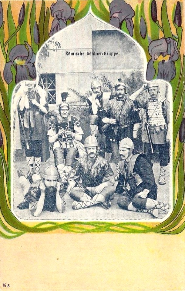 Exposición de construcción en Alemana legionarios sentados bella época Dresde