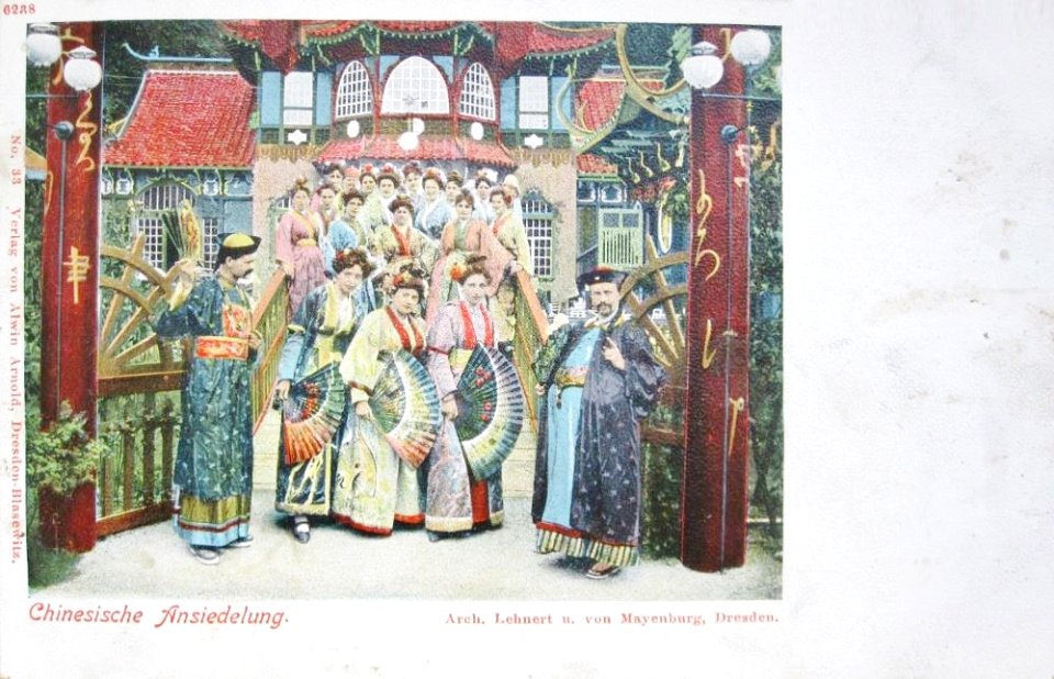 Exposición de construcción en Alemana bella bienvenido China época Dresde