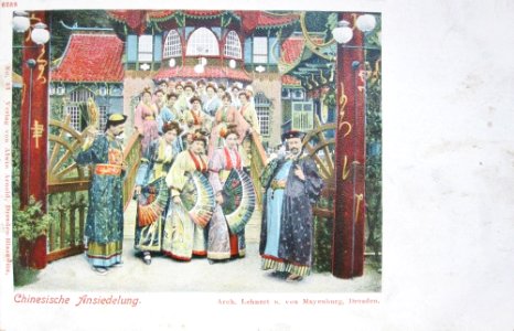 Exposición de construcción en Alemana bella bienvenido China época Dresde