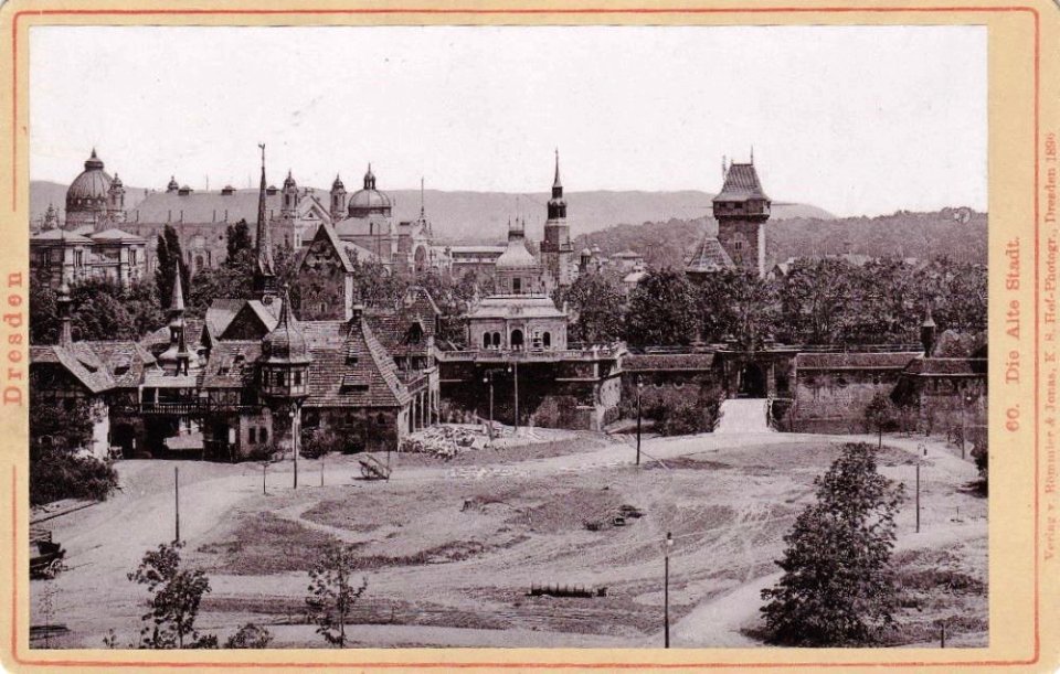 Exposición El casco antiguo vista hacia el este tele bella época dresde