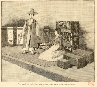 Exposition objets coréens, Le Monde Illustré - 15 - Petit marié de 10 ans et sa femme