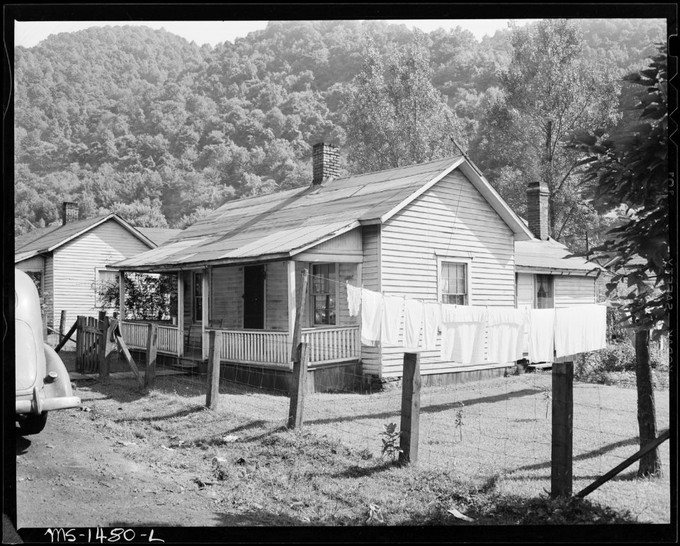 Exterior of home of Luther Walker, his wife and baby. The company is responsible for the exterior repairs and upkeep.... - NARA - 540811