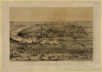 Exposition universelle de 1867, vue genérale prise des Hauteurs du Trocadero - Library of Congress photo