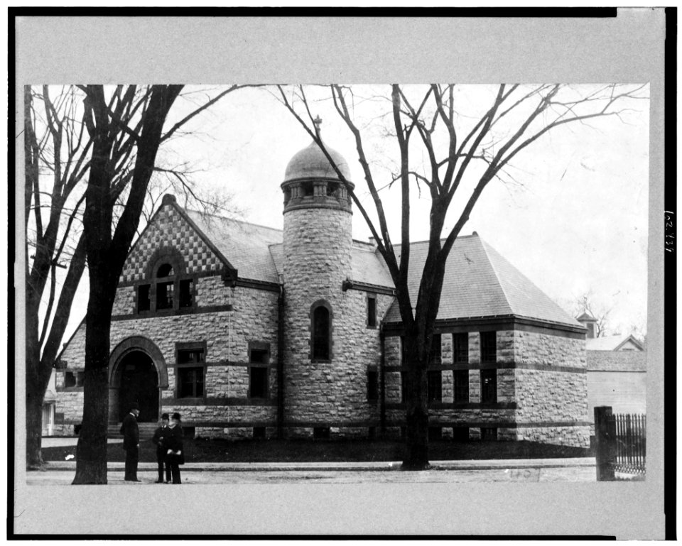 Exterior of the Dedham public library, Dedham, Massachusetts LCCN91706488