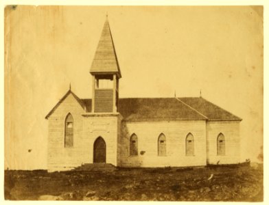 Exterior view of church, in the community around Fort Victoria on Vancouver Island, British Columbia LCCN2005680432