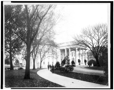 Exterior of north portico of White House, Washington, D.C. LCCN96502493